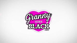 Granny sucks black gloryhole dick