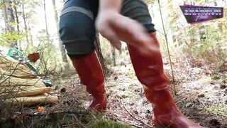 Piss Slut Nearly Caught Fapping in Forest - Shannon Heels