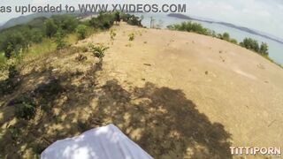 Busty Thai teen gets fucked on a private beach