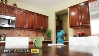 Brazzers - Ebony Mystique Catches Juan & Sally D'Angelo Fucking & Guess What? She Wants To Join In