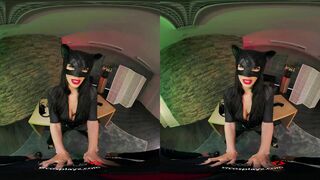 Busty Babe Clea Gaultier As CATWOMAN Needs Lesson In Domination VR Porn