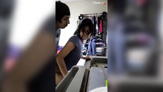 Cute amateur Mexican girl is fucked while doing the dishes