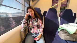 A fellow traveler seduced a guy on a train and gave him a blowjob in public