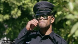 Deeper. Gorgeous Amber Moore can't resist a man in uniform