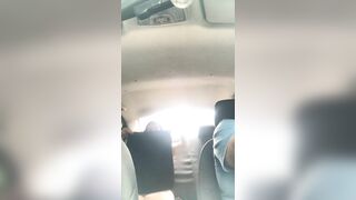 I film myself in the uber car showing my tits to make the driver horny