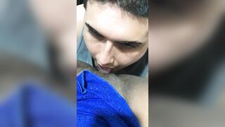 I film my boyfriend after masturbating, he likes to suck my vulva