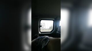 Sexo publico en el carro a orilla de la carretera, con la niñera