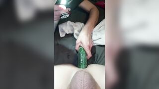 Cucumber Goes Deep In Boyfriends Ass