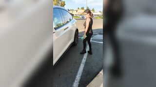 Quick video of my horny pussy in the parking lot after orgasm in JCPenney!