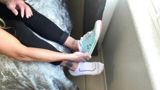 Big Sweaty Feet - Girl Removing Socks & Sneakers