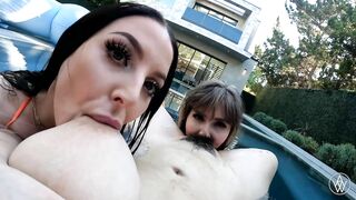 ANGELA WHITE - Busty Bikini Threesome with Violet Myers and Lena Paul