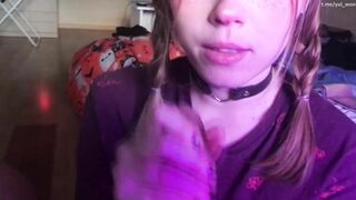 Younger stepsister sucks big cock and gets cum on face