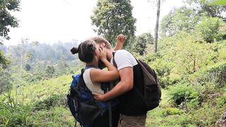 Hot couple kissing passionately while hiking in Southeast Asia! (How to kiss passionately)