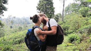 Hot couple kissing passionately while hiking in Southeast Asia! (How to kiss passionately)