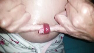nippleringlover pierced tits nipple play stretching nipple two fingers through pierced nipple