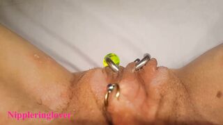 nippleringlover pierced pussy stretching labia piercings from 4mm to 6mm rings