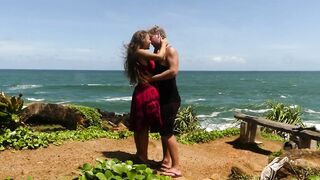 Hot couple kissing passionately on a Tropical Island! (How to kiss passionately)