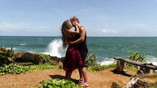 Hot couple kissing passionately on a Tropical Island! (How to kiss passionately)