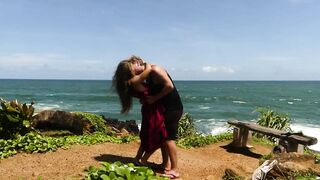 Hot couple kissing passionately on a Tropical Island! (How to kiss passionately)