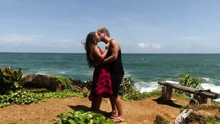 Hot couple kissing passionately on a Tropical Island! (How to kiss passionately)