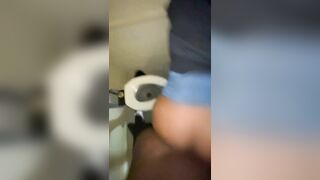 Black Stepsister Fucked in public bathroom away from home ????