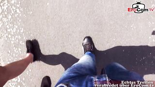 perfect tits german brunette babe hitchhiker pick up and outdoor fuck