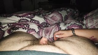 Handjob with long nails *scratching small dick and let him explode*