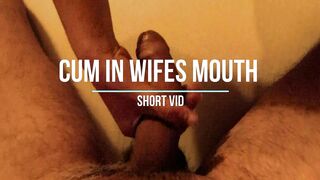POV Mouth full of messy cum - overload - booty pawg titty wife eat what she can