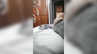 My girlfriend sends me a video trying on her sister's clothes and then masturbating
