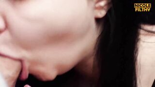Stepsister CLOSE UP BLOWJOB - Cum in MOUTH