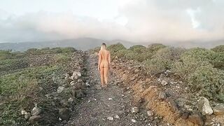 Blue dress - naked hiking