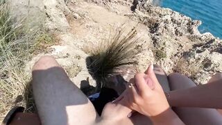 Public fuck on a great sea view hotspot with a 18-year-old college girl