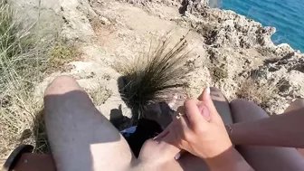 Public fuck on a great sea view hotspot with a 18-year-old college girl