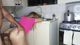 Domestic worker is fucked hard in the ass by the owner of the house