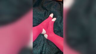 My tiny petite feet in colorful socks ????