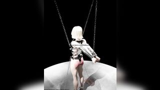 Blonde Teen Chained Gagged and Collared Hardcore 3D BDSM