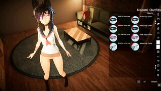 Our appartment [Hentai SFM game] Ep.2 Rainbow party girl enjoy a huge dildo and have an intense orga