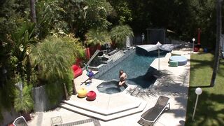 Stepdad fucks her stepdaughter's big tits in the pool and then moves indoors for the finish - Alex Chance