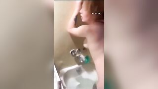 Redhead teen fucking in the bath part 3