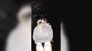 Night Flashing During A Park Walk While A Vibrator Fills My Tiny Asian Pussy