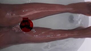 Sexy ebony toes in bathtub