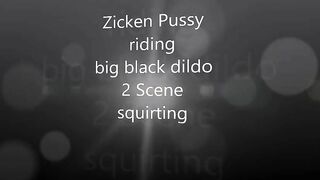 Zicken Pussy fucks 2 Dildos in a row