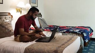 A stylish desi woman with his fiance in a hotel room for honeymoon. Superb scenes with clear hindi audio