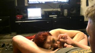 Deepthroating slutwife gets treated like a dog !