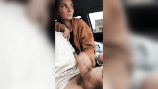 Girl makes me cum on myself outside of our work place while the other crew members are away for lunc