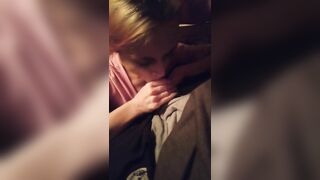 lil cum slut sucking my cock almost got cought by