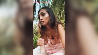 Escape from the wedding to fuck the slut maid of honor in the woods POV