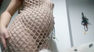 Pregnant redhead wife in fishnet dress - sexy amateur homemade video - hot pregnancy ginger milf