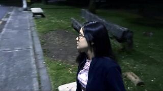 A walk in the park ends with a cumshot on the beautiful ass of a horny babe