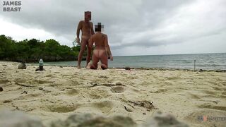 Amazing sex on a nude beach - Amateur Russian couple